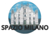 elaborazione grafica di Ben Bestetti, duomo di Milano bianco su cielo azzurro, in primo piano scritta: spazio Milano