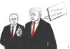Vignetta realizzata da Ben Bestetti. Su sfondo bianco Trump e Putin, il primo dice "It smell like gas" ( in lingua italiana "sembra odore di gas")
