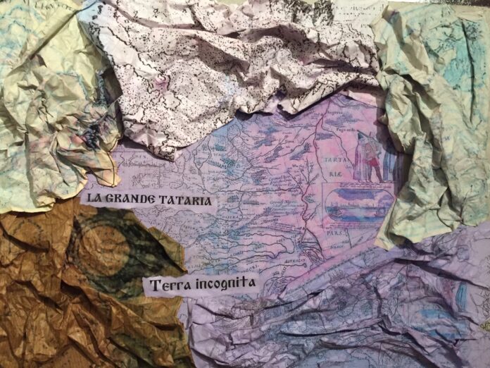 Una mappa geografica dovuta alla fantasia dell'artista Evelina Schatz