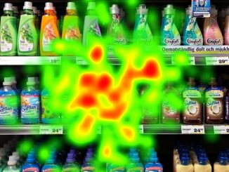 Supermarket shelves with washing-machine detergent