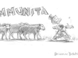 immunità di gregge, illustrazione con pecore e zio Paperone di Ben Bestetti