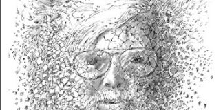 Self-portrait made in pencil by James Wines