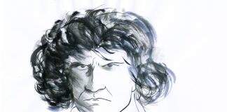 Beethoven 250 anni dalla nascita, disegno di Gabriele Artusio