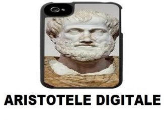 Aristoteles's bust on smartphone cover, interpretation of Genesis for the column "Digital Aristoteles" by Roberto Masiero