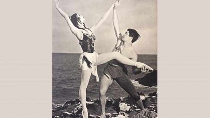 festival di danza di Nervi nella foto in bianco e nero si vedono due ballerini al festival della danza di Nervi