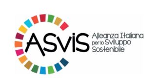 Asvis logo, Alleanza Italiana per lo Sviluppo Sostenibile, with little coloured rectangles of different colors