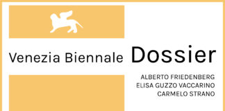 Biennale Venezia: copertina del dossier con articoli di Alberto Friedenberg, Alisa Guzzo Vaccarino, Carmelo Strano