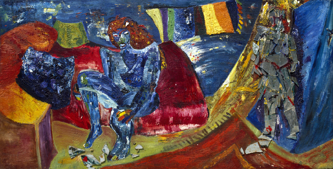 the picture shows a painting by Bedri Baykam, The prostitute’s room. Oil and mirror on plywood. 120x240 cm. (4x8 feet). 1981