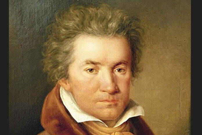 Beethoven 250 nascita, ritratto mezzobusto del giovane musicista, negli anni di crisi.