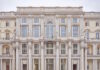 Photograph of the interior baroque facade of the Humboldt Forum, museum in Berlin